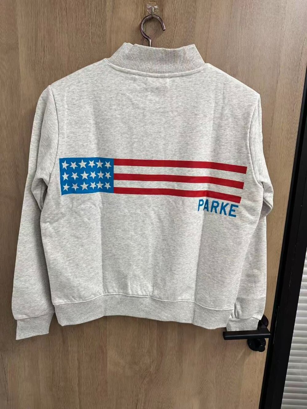 PARKE Flag Print Mock Neck Sweatshirt Unisex